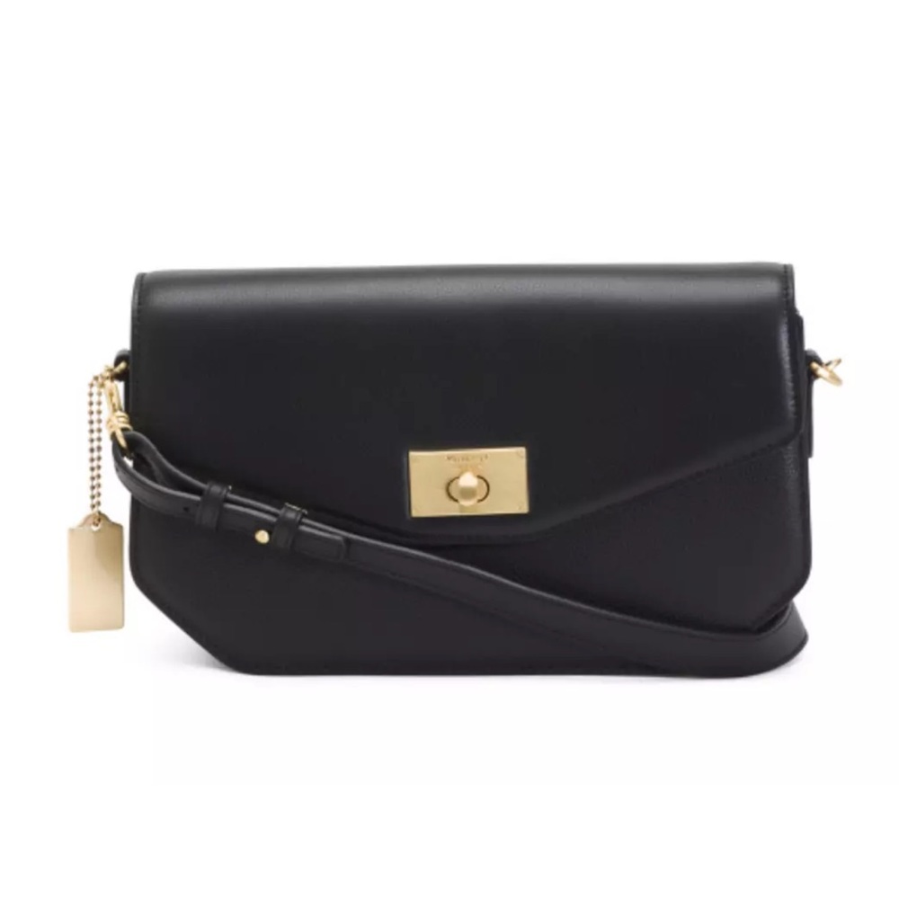 MONCRIEF Black and Gold Shoulder Bag with Sleek Design